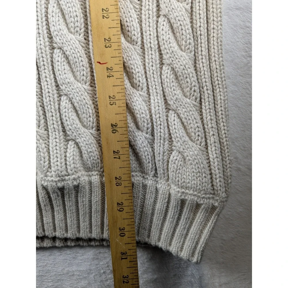 NWT J. Crew‎ Always Cable Knit Crewneck Sweater Classic Fit Beige XL